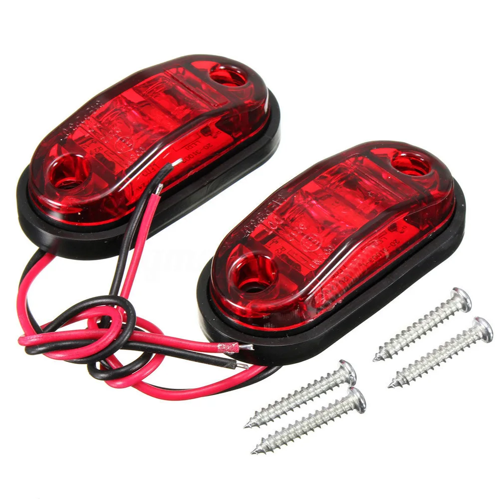2pcs 12~ 24V СВЕТОДИОДНЫЙ ПОВОРОТНЫЙ сигнальный светильник s боковой светильник для грузовика красный