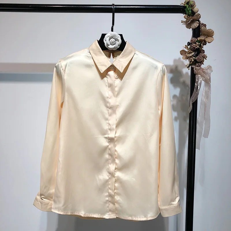 WENYIN/2018 осень зима уличной моды Винтаж Стиль атласная блузка Для женщин blusas