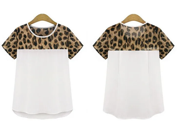 MwWiiWwM летняя стильная женская одежда леопардовая шифоновая блузка Blusas Femininas рубашка Camisas Roupas Femininas женские топы