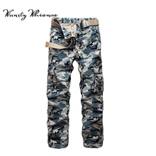 Брендовые комбинезоны с большими карманами мужские грузовые штаны, Мешковатые Свободные брюки хлопковые брюки для мужчин мужские военные камуфляжные тактические