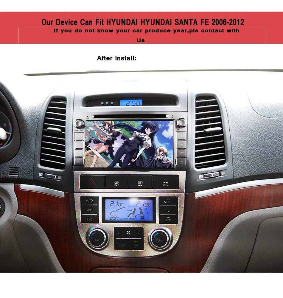 Best 1024*600 Octa Core Android 9.0 Fit Hyundai SANTA FE 2006 2007 2008 2009 2010 2011 2012 Car DVD Player GPS Head unit BT Radio 4G 1