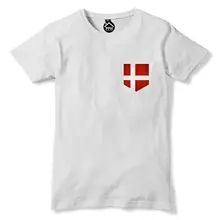 De los hombres ropa de marca estampado vintage bolsillo Bandera de Dinamarca T camisa futbolista danés para Fancasual Fitness ropa Tops Tees