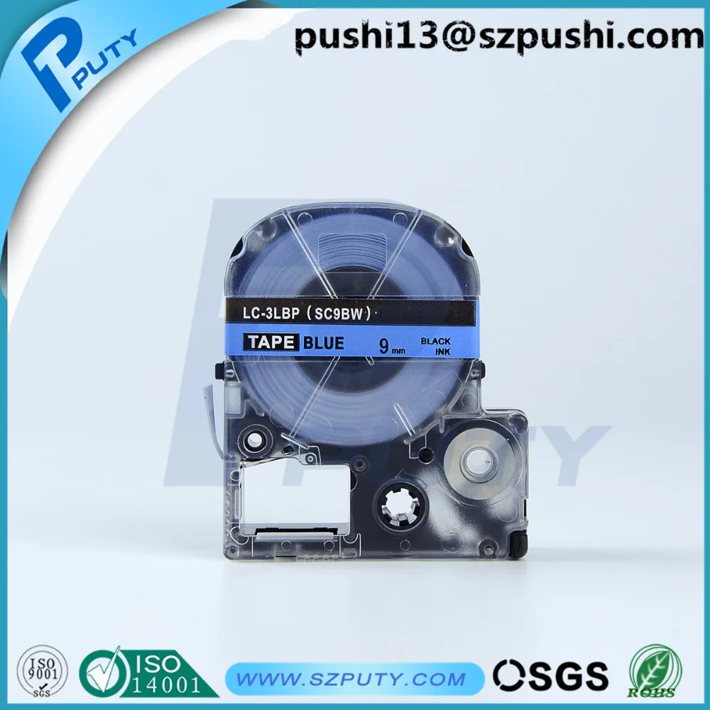 Черный на синем кассета совместимый для epson label Клейкие ленты lc-3lbp 9 мм 8 м (3/8x26 ")