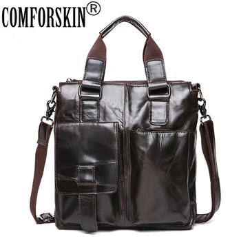 

COMFORSKIN Large Capacity Mochila Masculina Guaranteed Cow Leather Men's Totes New Arrivals Men Leather Travelling Handbags