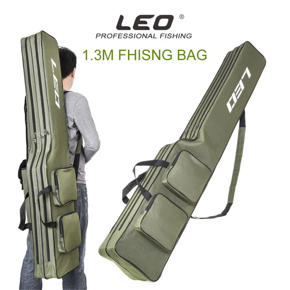 Homens do Mar Equipamento de Pesca Bolsa de Pesca Acessórios de Dupla Bolsa Portátil Camada Grande Capacidade Mochila Dobrável Transportadora Leo 1.3 m 4 High Quality Esporte e Lazer