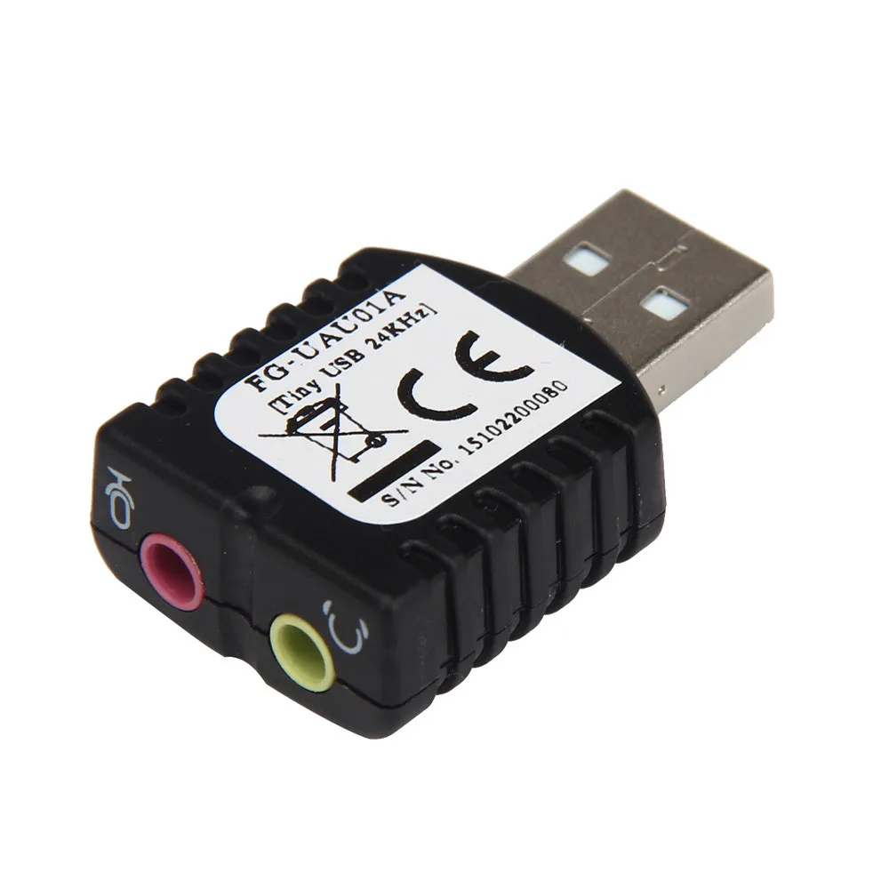 Портативный USB внешняя звуковая карта Микрофон Наушники стерео звуковой адаптер