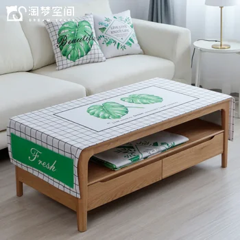 

Fashion Home thickening cotton Rectangle tablecloth simple green leaf plants patten tablecloth Table flag Tea table cover