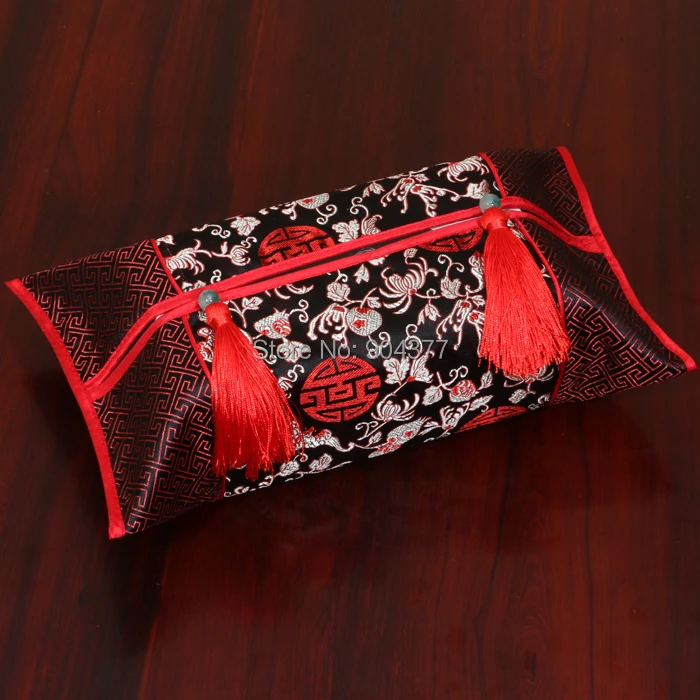 Великолепные Лоскутные коробки для салфеток для лица с кисточками высокого класса модные элегантные шелковые парчи Китайский стиль съемный Kleenex чехлы крышка