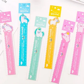 

Hot Sale 15cm Kawaii Cartoon Animal Unicorn Pig Plastic Bendable Ruler Measuring Straight Ruler Tool Promotional Gift Stationery