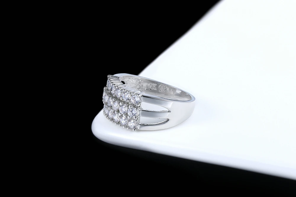 Серебряный Цвет класса люкс Bijoux(украшения своими руками) свадебной моды и Обручение кольцо, сделанное с кубическим цирконием, ювелирное изделие для Для женщин ZYR517