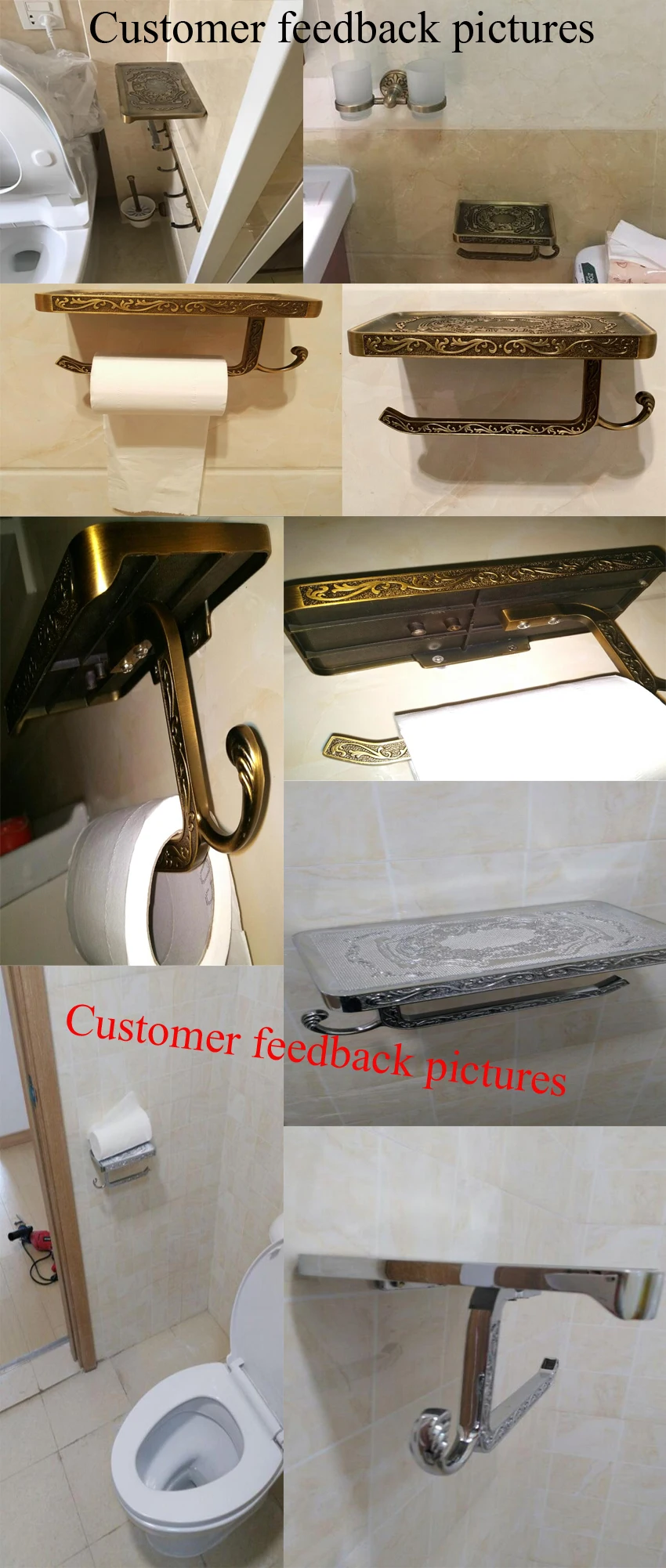 Алюминий сплав под старину Мода бронза и серебро держатель для туалетной бумаги для ванной держатель для мобильного wc стержень держатель