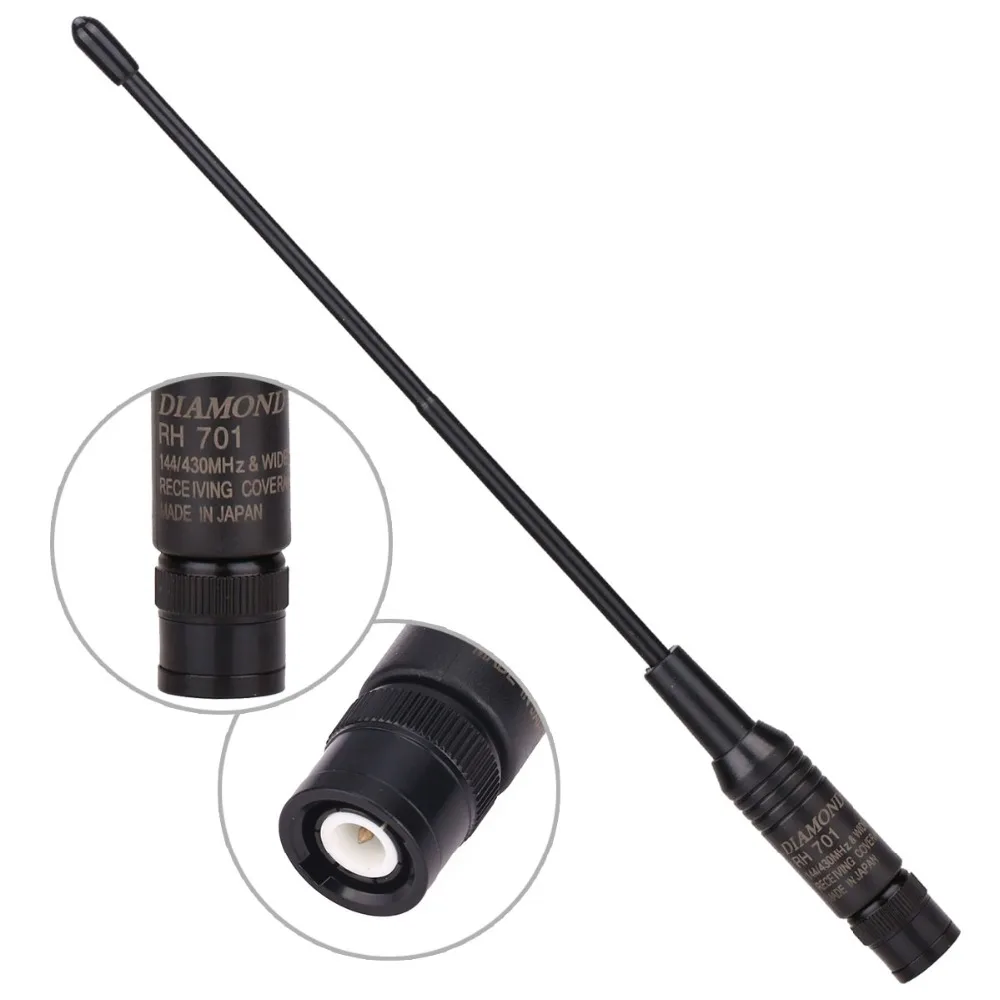 Алмазная RH701 BNC Двухдиапазонная UHF/VHF 144/430Mhz Антенна для IC V8 V82 TK308 HT440 CP500 рация