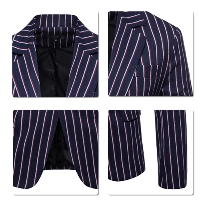 YUNCLOS Повседневный полосатый приталенный мужской костюм Блейзер Модный деловой мужской пиджак на одной пуговице Мужской Блейзер спортивные пиджаки для выпускного