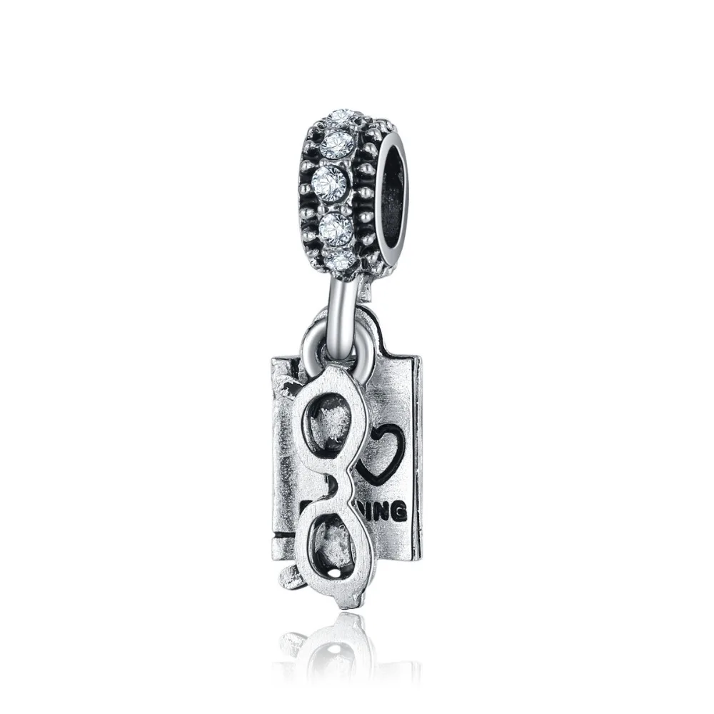 

5PCS Jewelry Findings Big Hole Bead Connector Glasses And Heart Book Charm Fit DIY Handmade Pandora Girl Bracelet&Bangle