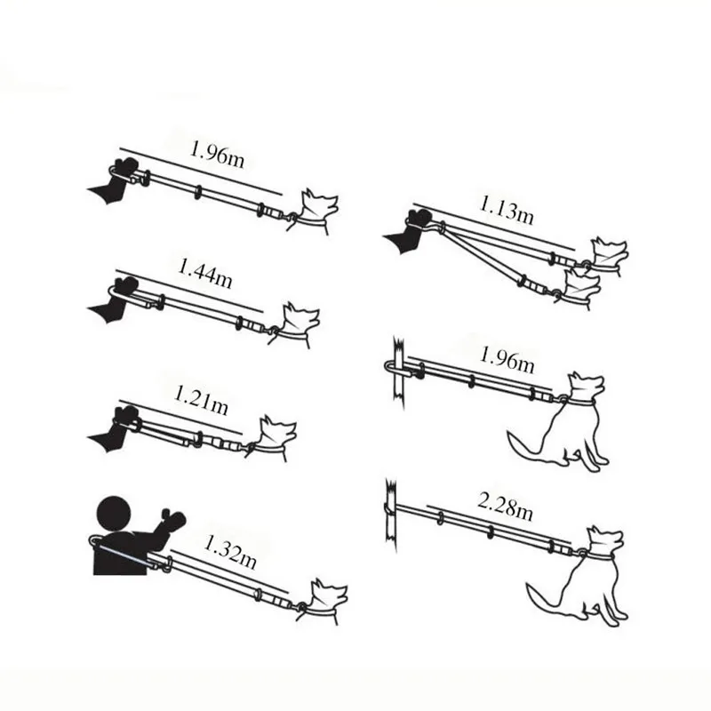 Многоцелевой регулируемый поводок свободная рука обучение питомца на поводок нейлоновый поводок для собаки для Прогулка 2 Собаки