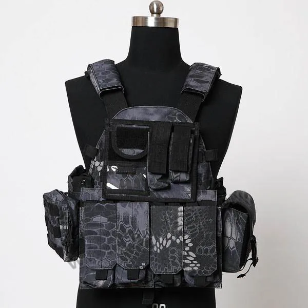 Черный Тифон Тактический Военная Униформа 6094 стиль жилет несущая пластина с 3 сумки мешок - Цвет: Typhon Camo