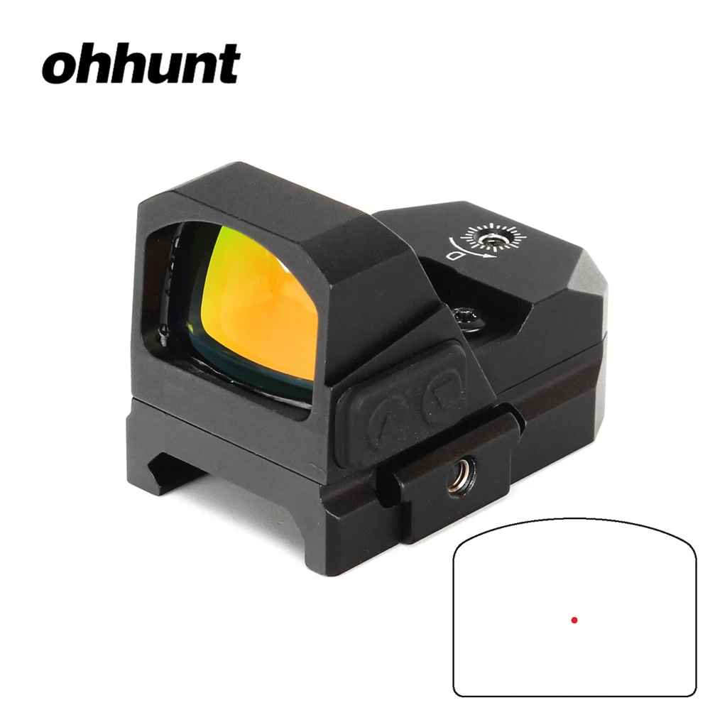 

ohhunt Ultra Compact Tactical Hunting 3 MOA Micro Reflex Red Dot Sight with 9 Stage Digital Brightness Control For Weaver Rail