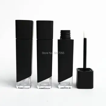 

Black Plastic Cosmetic Liquid Lipstick Refillable Bottle, DIY Frosted Black Lip Gloss Beauty Tool, Makeup Lip Oil Packing Tube