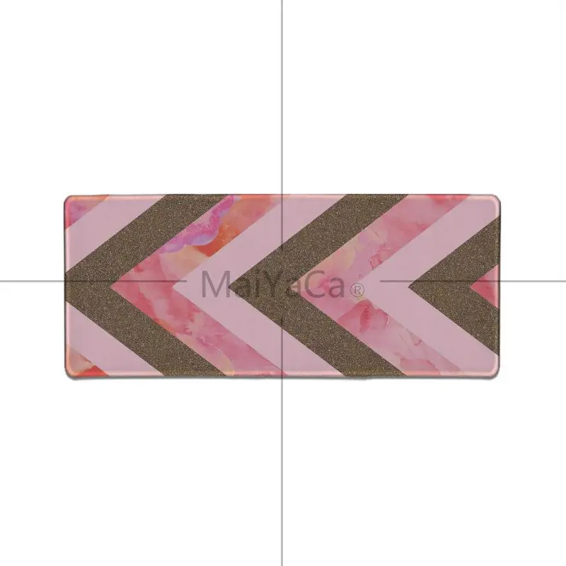 Игровой коврик для мыши Maiyaca с золотыми розовыми черными линиями нескользящий
