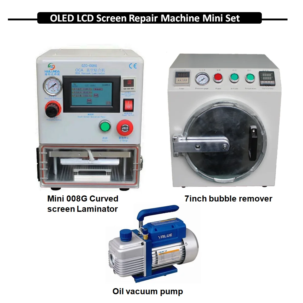  Cracked Screen Refurbish OCA Vacuum Laminator Bubble Removing Machine for Samsung Edge Glass Replac