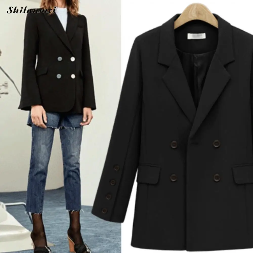 Autumn Winter Suit Blazer Women 2019 New Casual Double