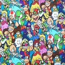 Широкий 145 см хороший цифровой печатный хлопок мультфильм Супер Марио напечатанный ткань швейный материал пэчворк DIY платье для девочек одежда для малышей