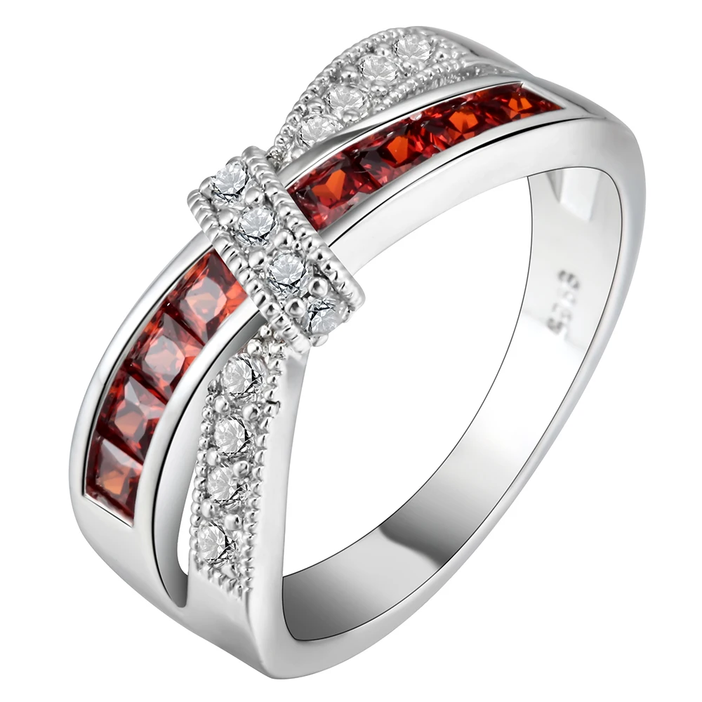 

Hainon 2019 New Fashion Cross Design Ring For Women Luxury Silver/Black Gold Color Wedding Engagement Ring Jewelry Distribution