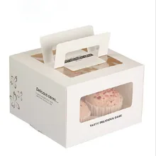 Самый лучший продавец! Квадратная коробка прозрачное окно с ручками переносная коробка для пирожных чизкейков коробка для кексов 16*16*10,5 см