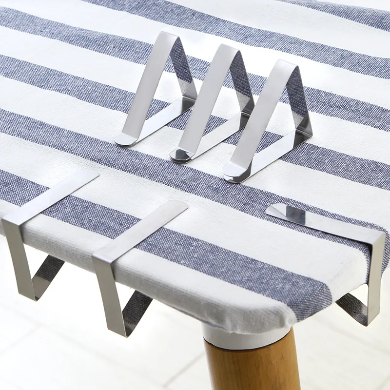 

6 PCS Table Cloth Fabric Clips Stainless Steel Wedding Party Promenade Table Holder Picnic Rectangle Round Table Clamp Clips