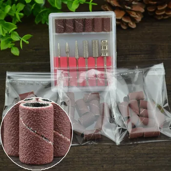 

WUF 6pcs/Set Professional Nail Art Drill Bits+10 PCS Nail Drill 80"120"180" Sanding Band Machine Replacement Bits Pedicure Tools