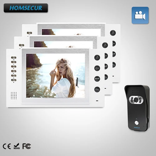 

HOMSECUR 8" Hands-free Video Door Entry Phone Call System+Outdoor Monitoring : TC021-B Camera(Black)+TM801R-W Monitor(White)