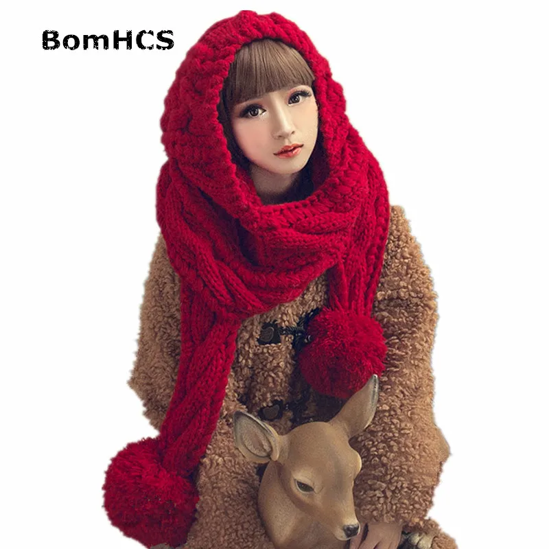 Женская теплая вязаная шапка BomHCS шарф и перчатки|beanie scarf|fashion knit hatknitted hat |