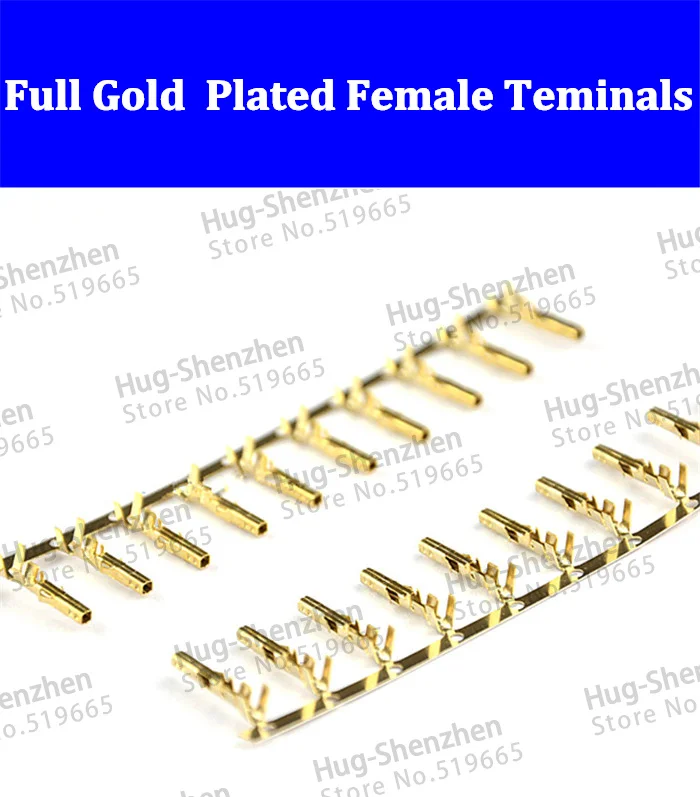 500x Female 5557 ATX PCI-E EPS Half Gold Plated Crimp teminal Long Leg Pin Pins