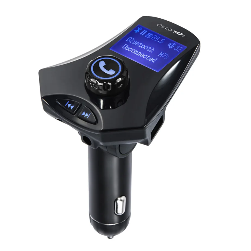 

Handsfree Car Kit Bluetooth FM Transmitter Aux Output 5V 2.5A Dual USB Charger Car MP3 Player Support TF Card USB Flash Driver