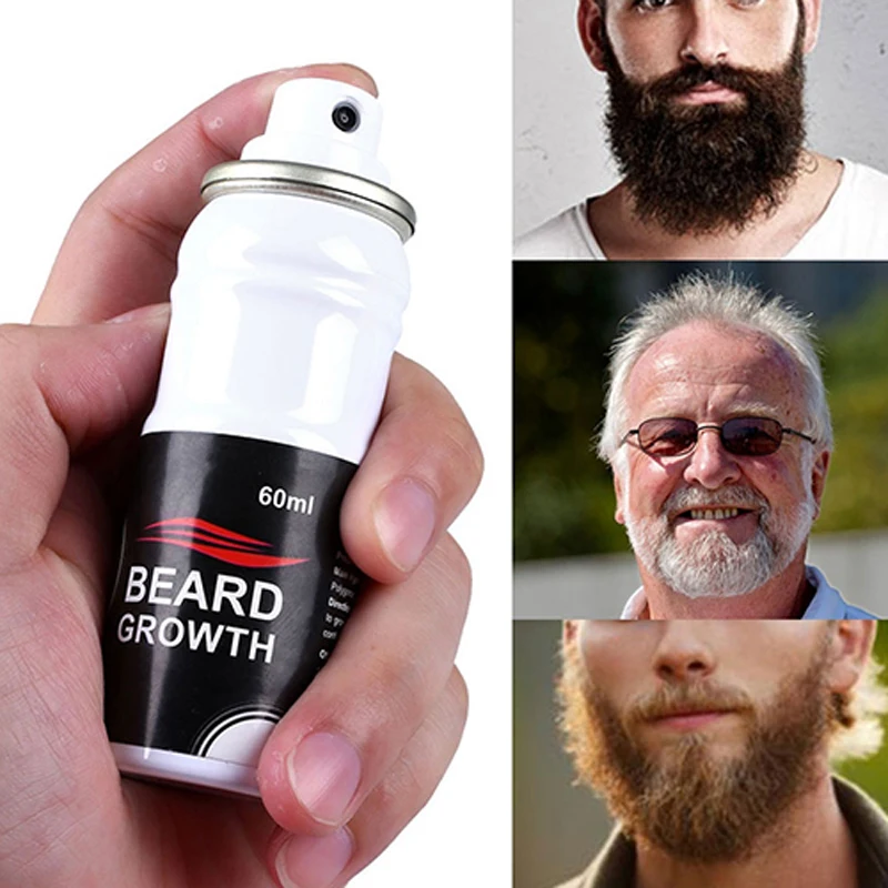 60ML Beard Growth Spray Beard Grow Natural Growth Oil Facial Hair Grower Hair Unique Products Vitamins