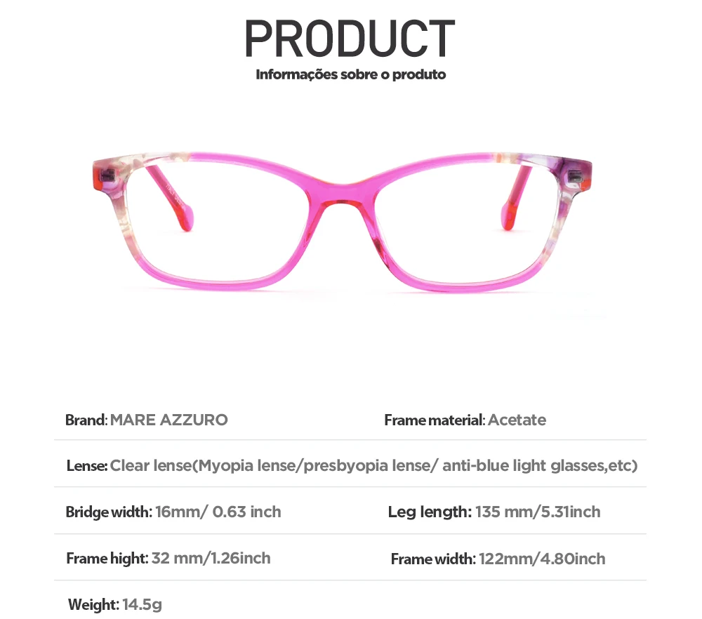 Оправы для очков при близорукости женские Nerd оправа для корригирующих очков Рецептурные очки оправа карамельных цветов очки кобыла AZZURO OC7063
