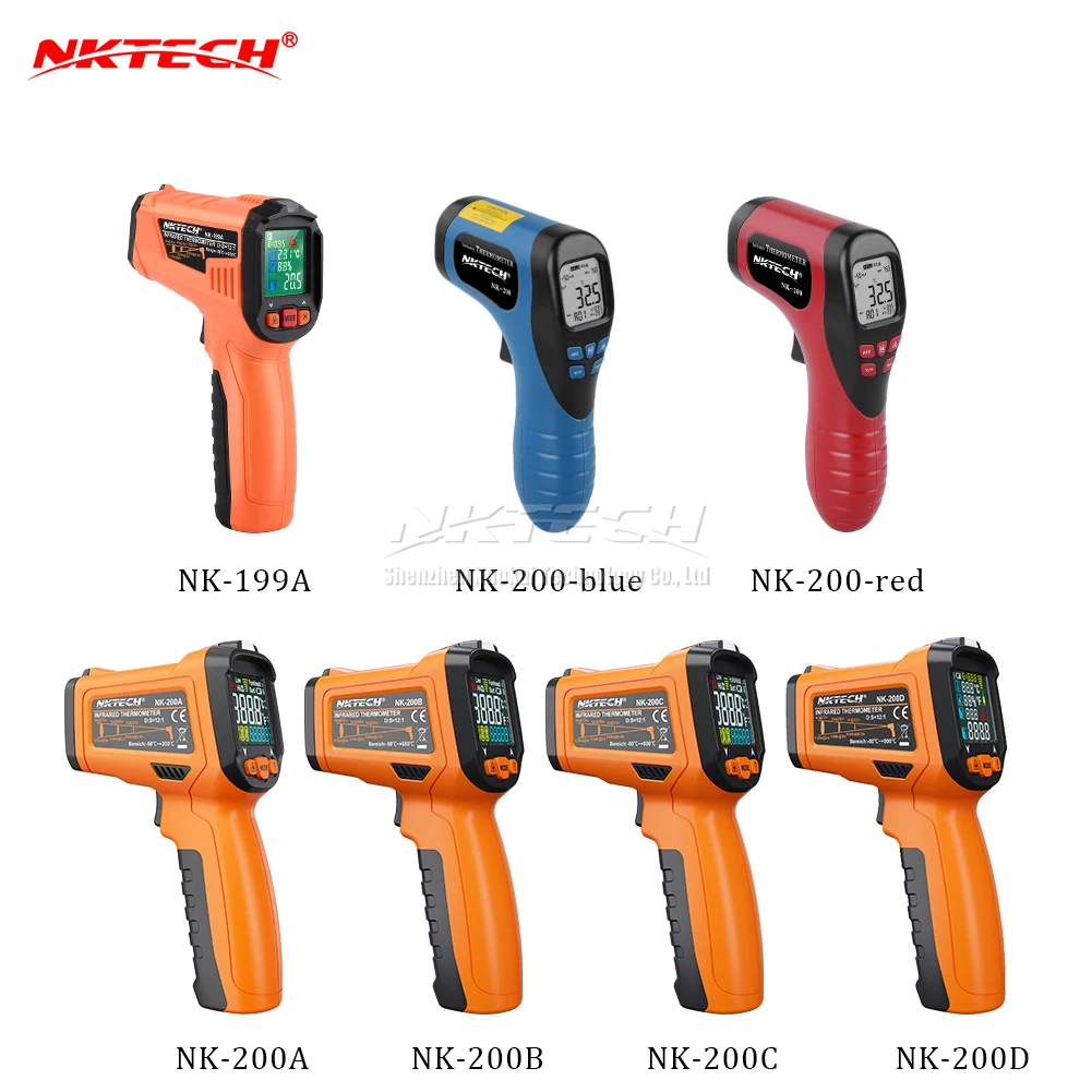 Цифровой лазерный инфракрасный термометр NKTECH NK 200C LCD 50 ~ 800 градусов Цельсия