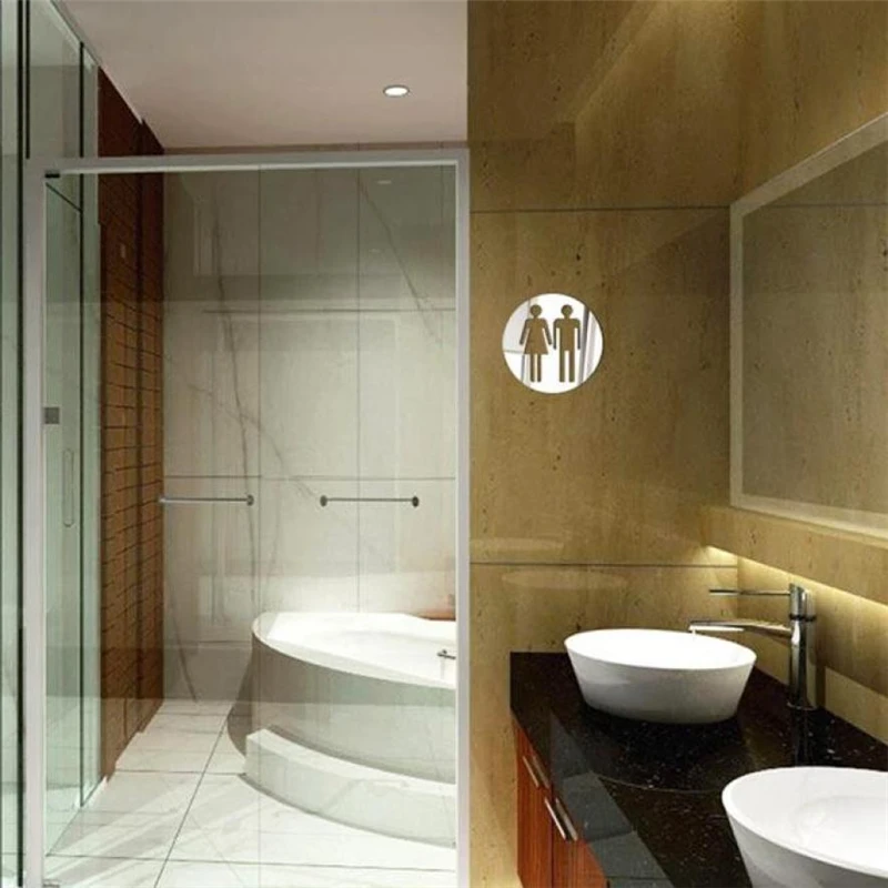   3D Toilet Modern Acrylic Large Home Decor Mirror Wall Sticker DIY Waterproof Resistant Home Decor HOT C0312#30                1