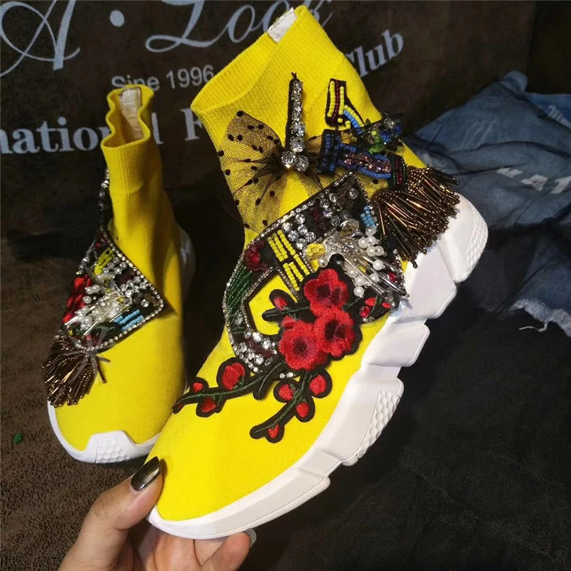 yellow sock shoes