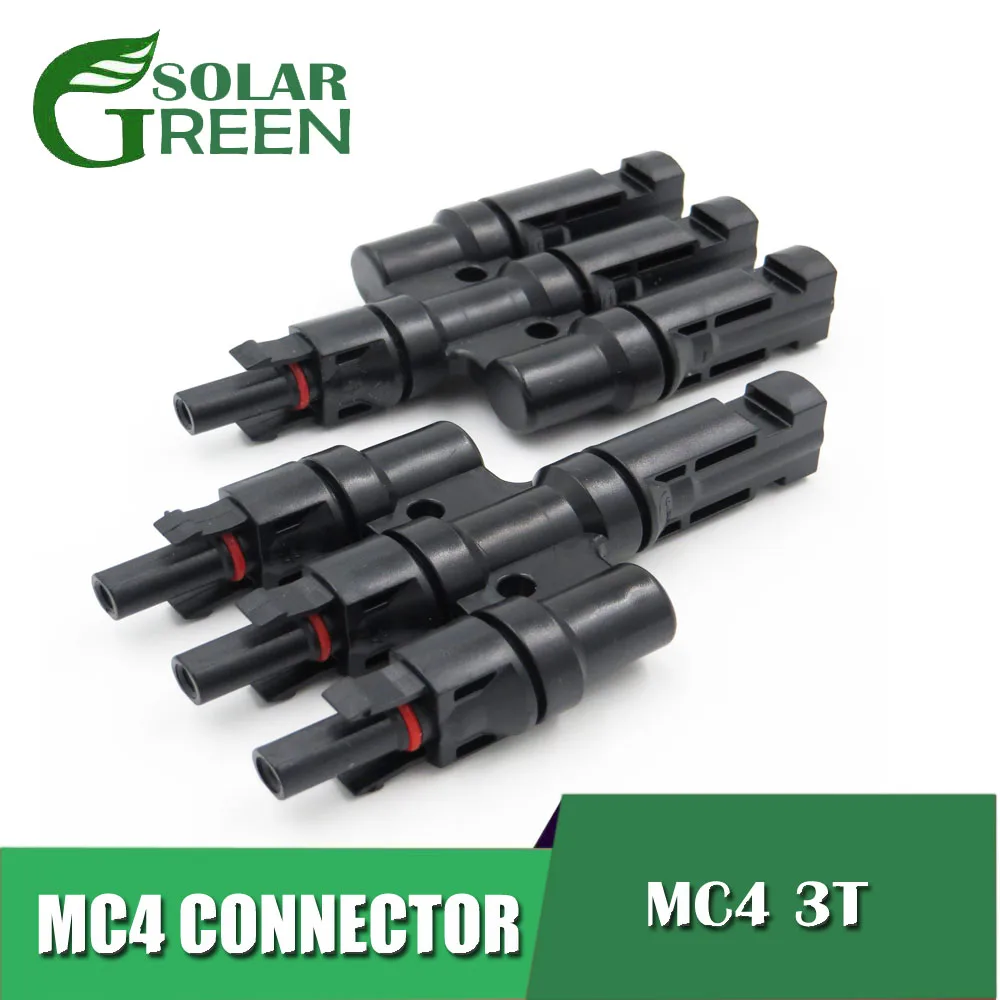 

30A 1000V Electrical Solar MC4 Connector MC4 3T 1 to 3 in Branch parallel connection Photovoltaic Panel Cable Wire Conne