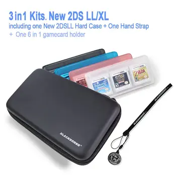 

Game accessories for New 2DSLL/XL Eva hard case + 6in1 game card Case + Hand String, 3in1 Kit for Nintendo New 2DSLL/XL