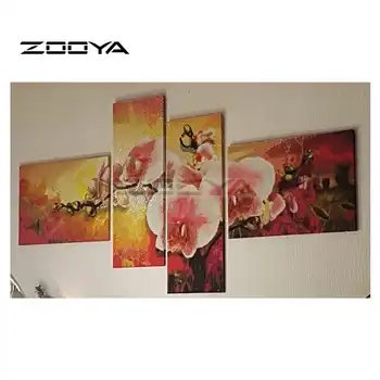ZOOYA Diamond Embroidery Flower 5D DIY Diamond Painting 4PCS Calla Flower Diamond Painting Cross Stitch Rhinestone Mosaic BJ1507