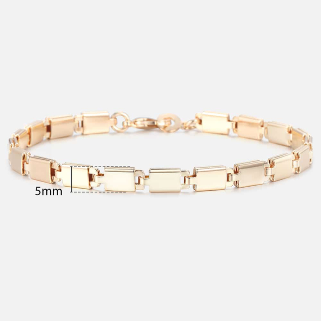 Bracelets For Women Men 585 Rose Gold Curb Snail Foxtail Venitian Link Chains Bracelet on hand Fashion Jewelry Gifts CBB1