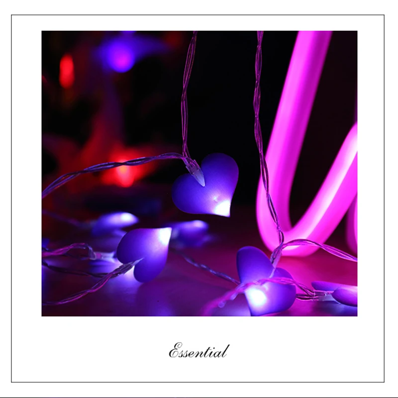 ROPIO 3 м 20 светодиодный Фиолетовый Сказочный светильник в форме сердца, декоративный светильник для свадьбы, сада, дома, дома, улицы, праздничный подарок