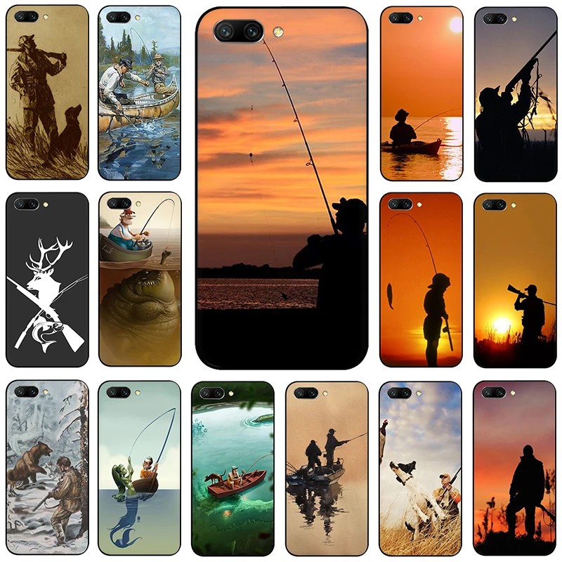 

Hunting animal and fishing man Silicone phone case for Huawei Honor 6A 7A Pro 7C 7X 8 9 10 Lite 8X 8C view 20 9X Pro