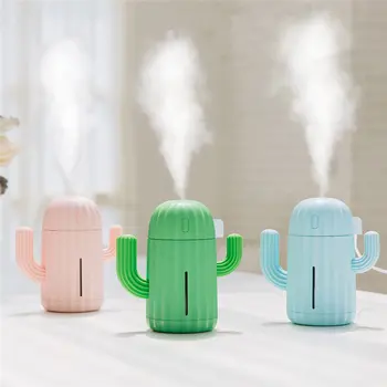 

340ML Mini Creative Cactus Air Diffuser Home Office Car Portable Air Humidifier New Home indoor incense incense burner #4J03