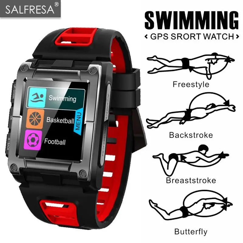 

SALFRESA S929 GPS Sport IP68 Waterproof Swimming Smart Watch Heart Rate Monitor Thermometer Altimeter Color Screen Smartwatch