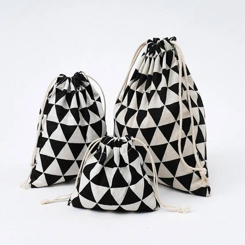 Yile Black Geometry Cotton Linen Drawstring Coin Key Phone Pouch Organized Bag 8614C huismerk kopen in de aanbieding Yile Black Geometry Cotton Linen Drawstring Coin Key Phone Pouch Organized Bag 8614C huismerk kopen in de aanbieding