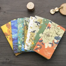 Ван Гог мини маленький блокнот из крафт-бумаги для путешествий Цветочный Карманный журнал Записная книжка Дневник эскиз винтажный пустой