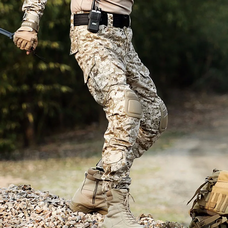 AichAngeI тактические армейские брюки-карго мужские спортивные брюки армейские повседневные брюки с наколенниками
